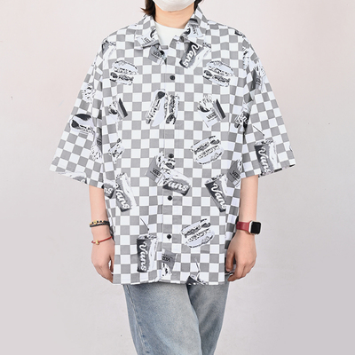VANS男子棋盘格短袖衬衫