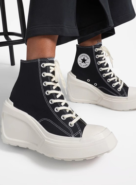 CONVERSE匡威几何坡跟鞋女子时尚高帮厚底帆布鞋A06478C A06479C