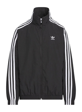 Adidas阿迪达斯新款儿童装三叶草大童梭织外套休闲百搭上衣KQ5491