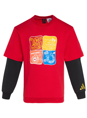 Adidas阿迪达斯新款儿童装男小童长袖T恤新年款休闲运动服KV6980