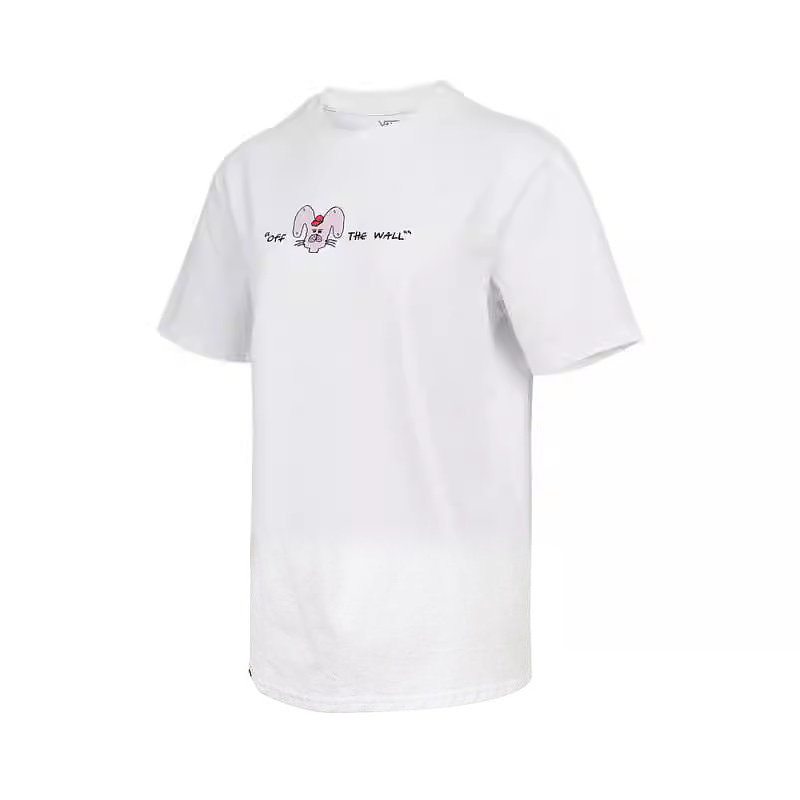 VANS范斯新款女子运动休闲短袖圆领百搭简约舒适T恤VN000QF6WHT