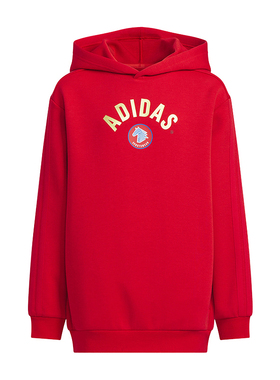 Adidas阿迪达斯新款儿童装男大童连帽卫衣新年款休闲套头衫KG5929