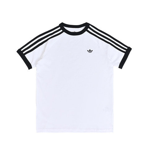 Adidas阿迪达斯新款儿童装男大童三叶草短袖经典白色T恤KE0920