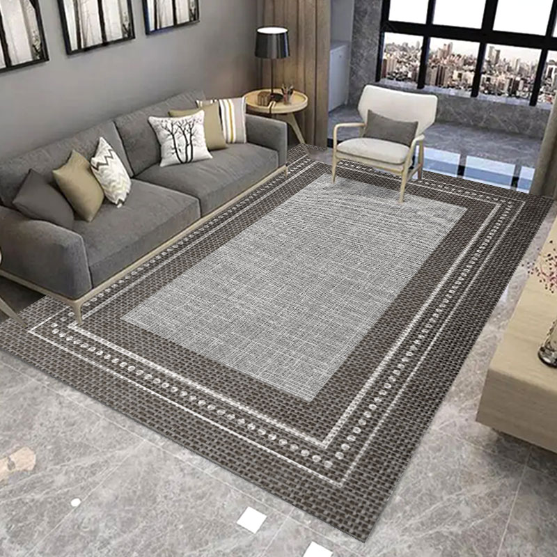 大面积客厅地毯卧室沙发茶几床边毯轻奢入户门垫灰色耐脏地垫满铺