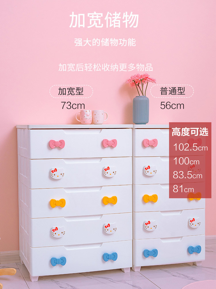 爱丽思IRIS Kitty儿童卡通收纳柜子凯蒂猫整理柜密闭式衣橱床头柜