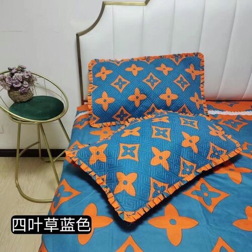 网红款单双人枕套40*60一对装新款欧花格子枕头套家用四季通用款