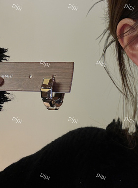 pipi甜辣风灰色锆石圈圈耳扣耳环轻奢小众高级感时尚个性独特耳饰