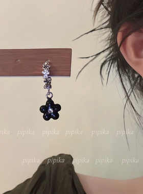 pipi原创设计复古滴油花朵耳扣耳环耳坠耳钉轻奢小巧高级女不过敏