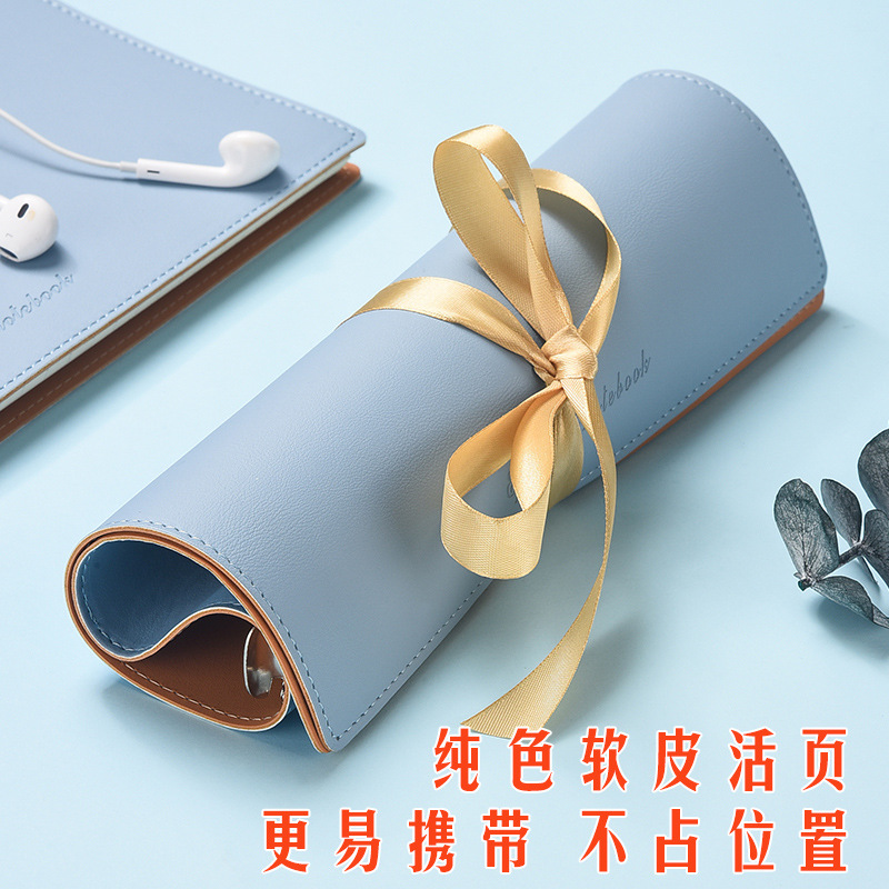 活页笔记本可拆卸a5纯色软皮本子大学生记事本商务加厚笔记本