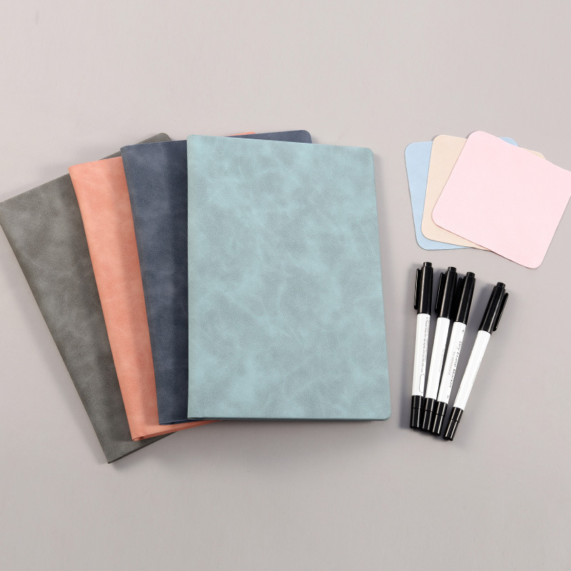 A5可擦写白板笔记本套装pu双面办公备忘写字板学生白板皮质计划板