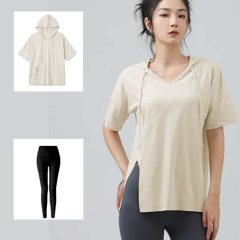 夏季新款宽松连帽遮肉显瘦瑜伽服套装运动短袖女胖mm提臀收腰裤,运动/瑜伽/健身/球迷用品,瑜伽套装,淘宝优惠券,粉丝福利购,淘宝优惠卷