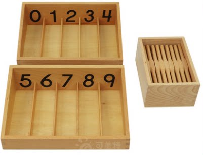 蒙特梭利数学教具算术教学spindle box with 45 spindles纺锤棒箱