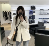 WM妙匠 chic白色小西装外套女韩版休闲显瘦春秋季英伦风气质西服