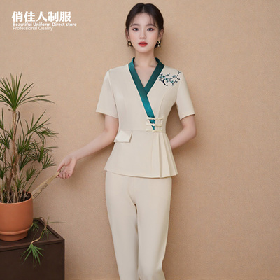 美容师养生师工作服中式气质套装