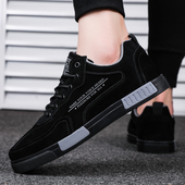 板鞋 45黑色男鞋 大码 子潮鞋 秋季 46青少年47鞋 百搭运动鞋 休闲鞋 38码