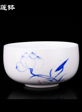 佛堂用品莲花无字钵陶瓷无字钵