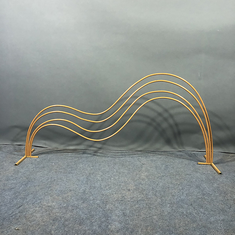 新款铁艺道具半壁江山架子波浪路引中国风摆件迎宾区装饰假山路引