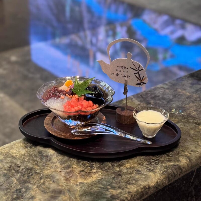 新中式茶托盘中式点心摆台下午茶位上餐具酒店咖啡商务茶歇高颜值