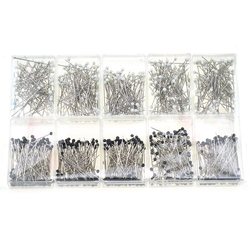 컬러 진주 바늘 핀 고정 바늘 의류 재단사 위치 바늘 DIY 도구 액세서리 박스형 수직 재봉 바늘