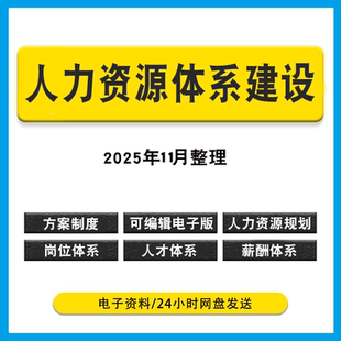 人力资源管理模板电子版规划三定方案体系建设绩效薪酬设计制度