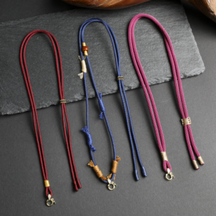 黄金翡翠玉坠挂绳蜜蜡吊坠编织绳女款平安扣专用挂脖项链挂件绳子