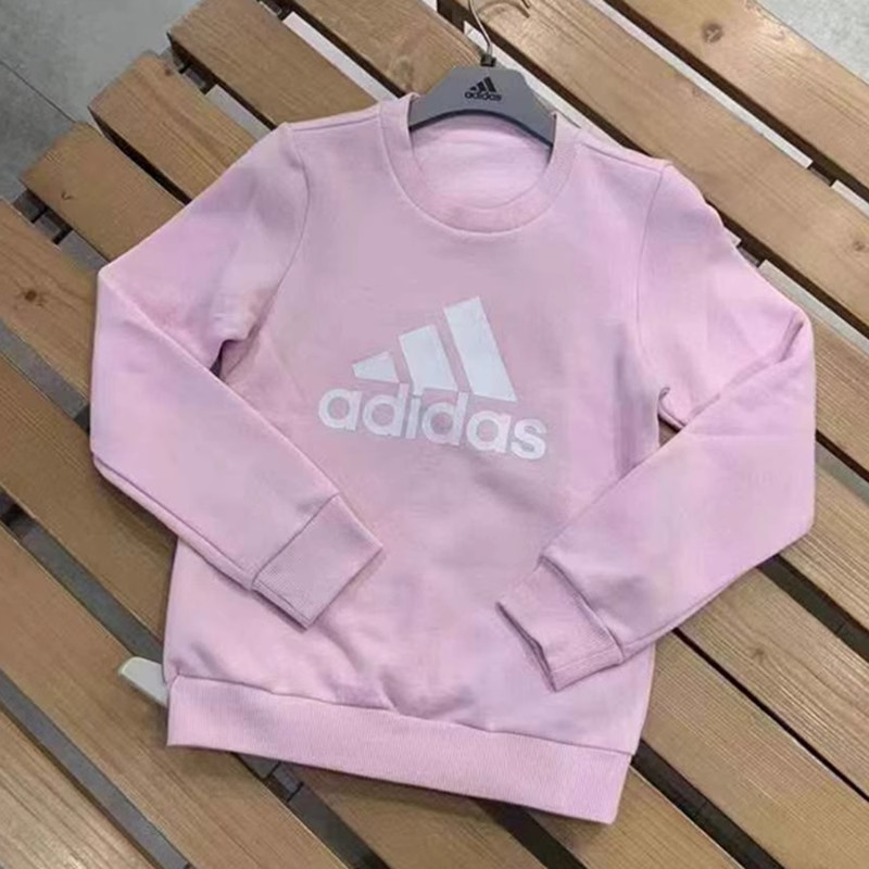 Adidas阿迪达斯儿童女大童冬季运动休闲绒里保暖卫衣套头衫HD0393