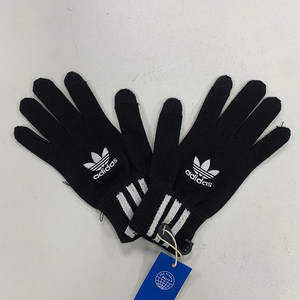 阿迪达斯 adidas三叶草 logo黑色男女款休闲针织运动手套 IB5835