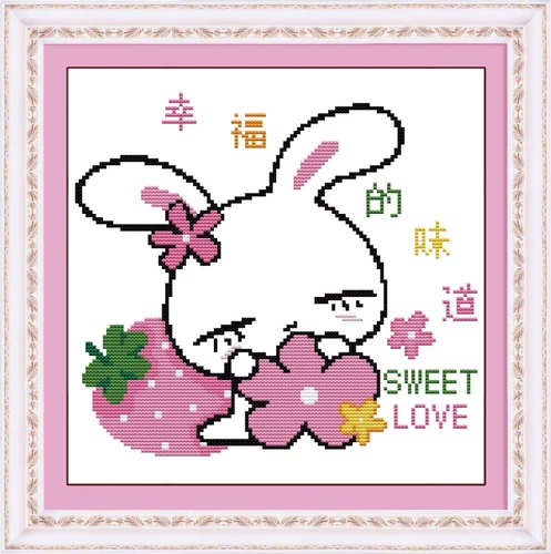 Точная печать Cross Student Kids Room серия мультфильмов Little Rabbit Cross Embrocery счастье
