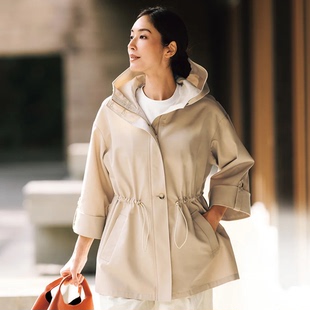 D@ma高端女装 防水加工棉质优雅连帽旅行外套 夏款