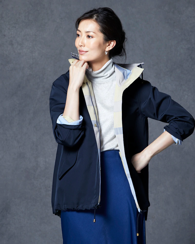 日系女装时尚休闲两面穿防风轻量宽松连帽短款风衣外套夹克  特价
