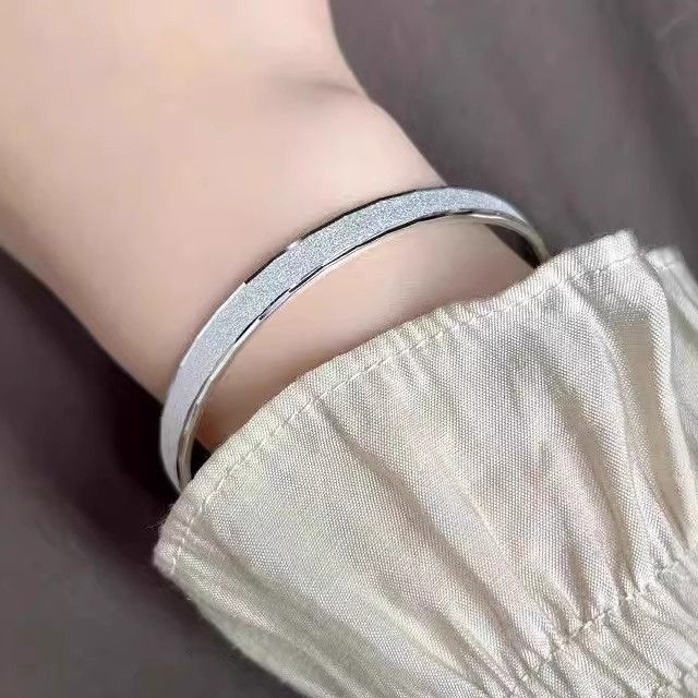 实心纯银手镯女999足银镯子满天星辰镯情人节七夕礼物送女友老婆