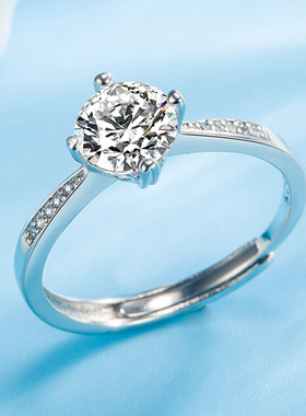 S925银锆石戒指女式个性气质指环