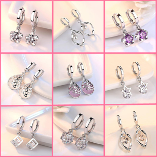 S925银日韩新款 气质防过敏耳坠批耳环发 耳扣百搭流苏小巧耳钉女款