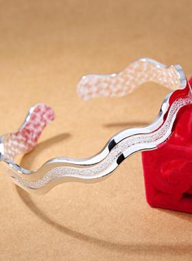 开口光面镯子女式不褪色磨砂手环