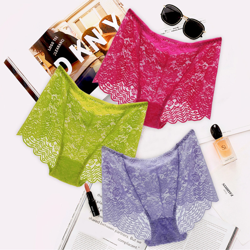 女士内裤大码胖mm性感透明收腹