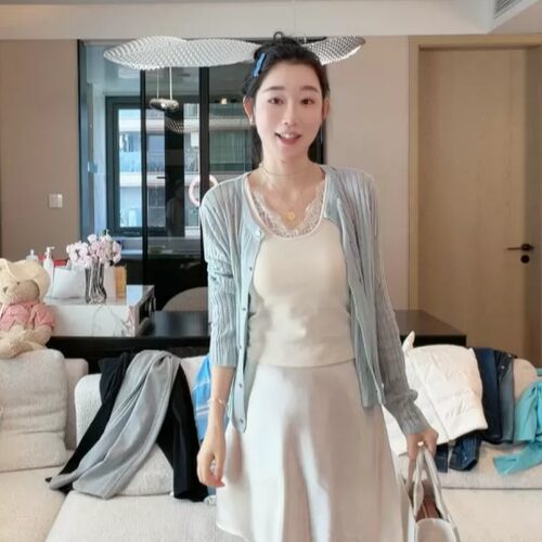 OUDOCKEE鸥鸥莱赛尔+亚麻 西米露 针织衫长袖圆领设计 281-2604