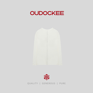 OUDOCKEE 鸥鸥【桑蚕丝】贵妇打底上衣长袖休闲百搭纯色舒适 9976