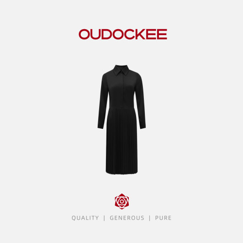 OUDOCKEE【鸥鸥同款】黑色赫本风连衣裙 LACE1050T
