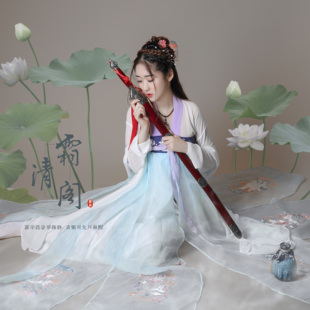 綏綏 霜清閣原創(chuàng)漢服唐制齊胸襦裙重工繡花九尾狐春夏現(xiàn)貨