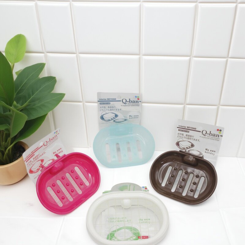 日本进口Q-ban浴室香皂盒免打孔置物架沥水家用卫生间洗漱台墙面