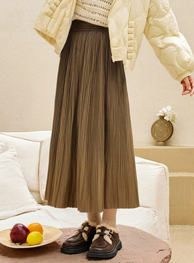 【觅系列】商场品牌女装折扣2025年冬季359元厚实褶皱松紧腰半裙