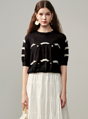 【碧系列】女装折扣25夏专柜659元休闲针织衫