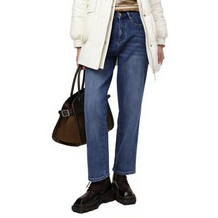 【魔系列】新款女装折扣2025年冬季休闲磨毛修身牛仔裤