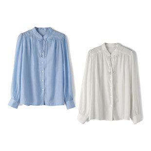 【魔系列】商场品牌女装折扣2025年冬季专柜41.6%醋纤新中式衬衫