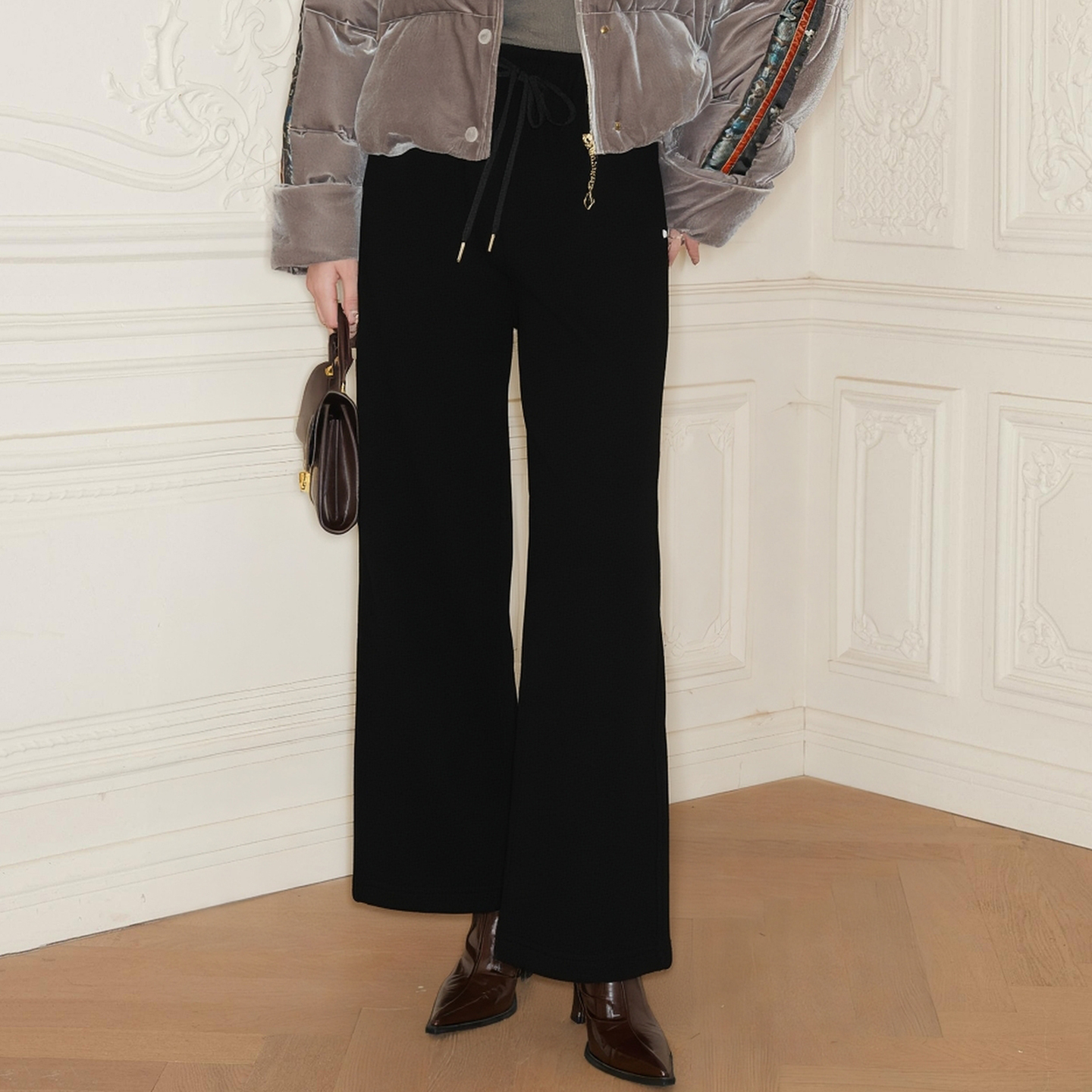 【芭依L】商场品牌女装折扣2025年冬季599元29.4%粘纤加绒休闲裤