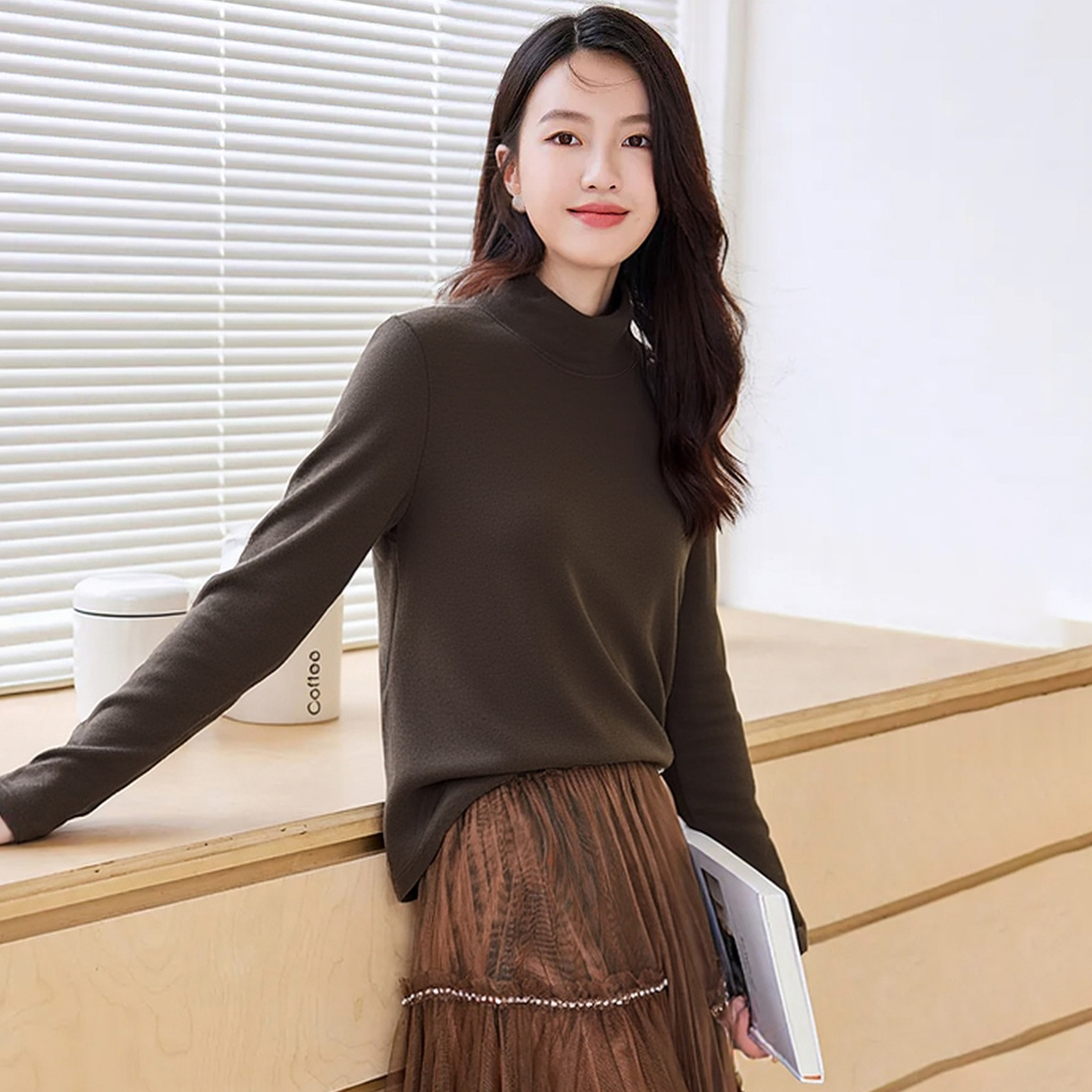 薰系列40%粘纤双面德绒打底T恤