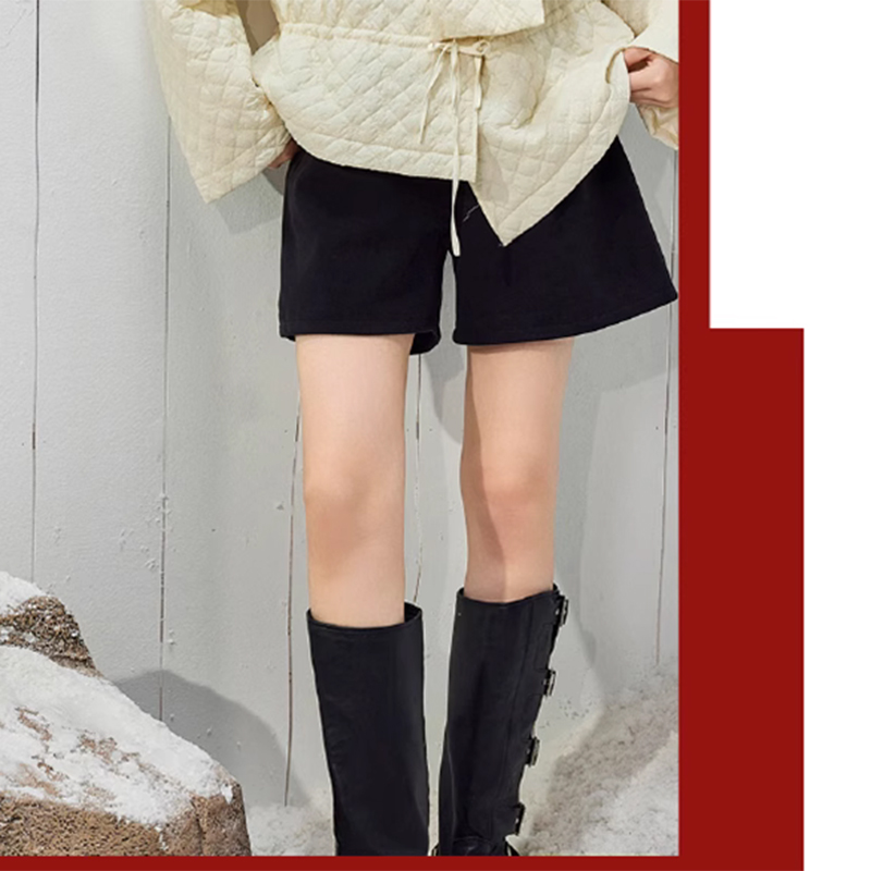 觅系列专柜毛呢短裤休闲裤