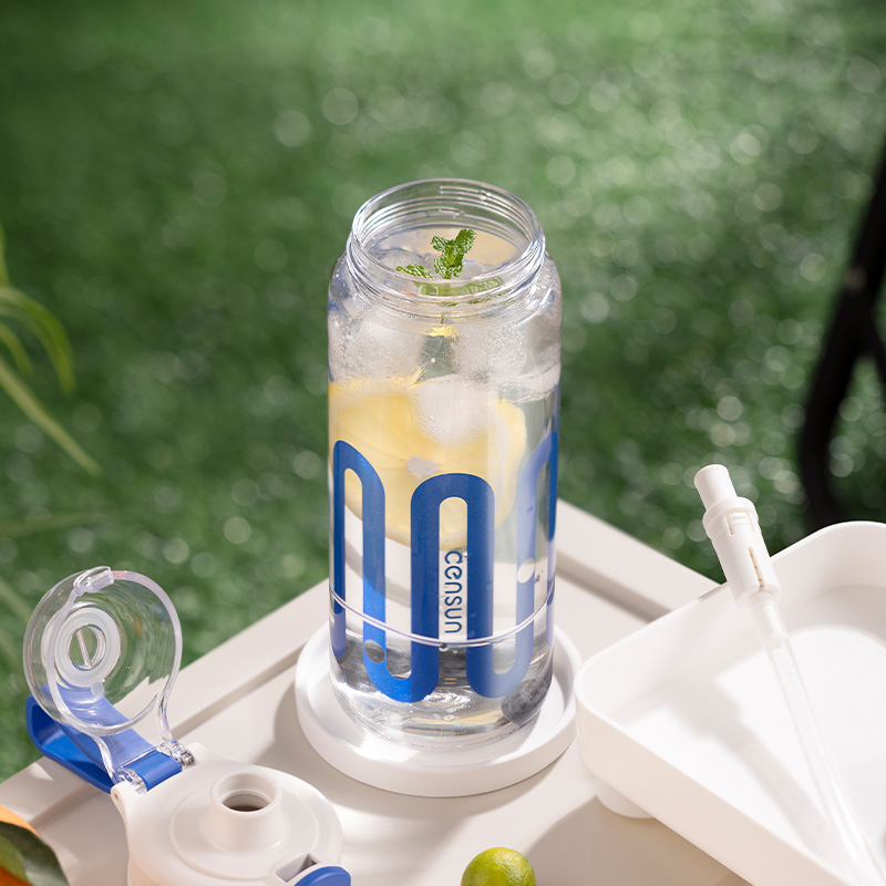 先行大容量塑料吸管杯