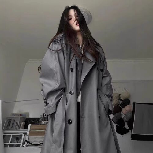 中长款过膝韩系翻领显瘦新款风衣