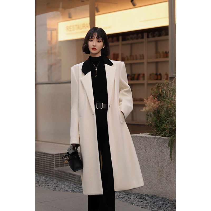 NANASTORE毛呢外套女2024秋新款呢子大衣中长款风衣小个子高级